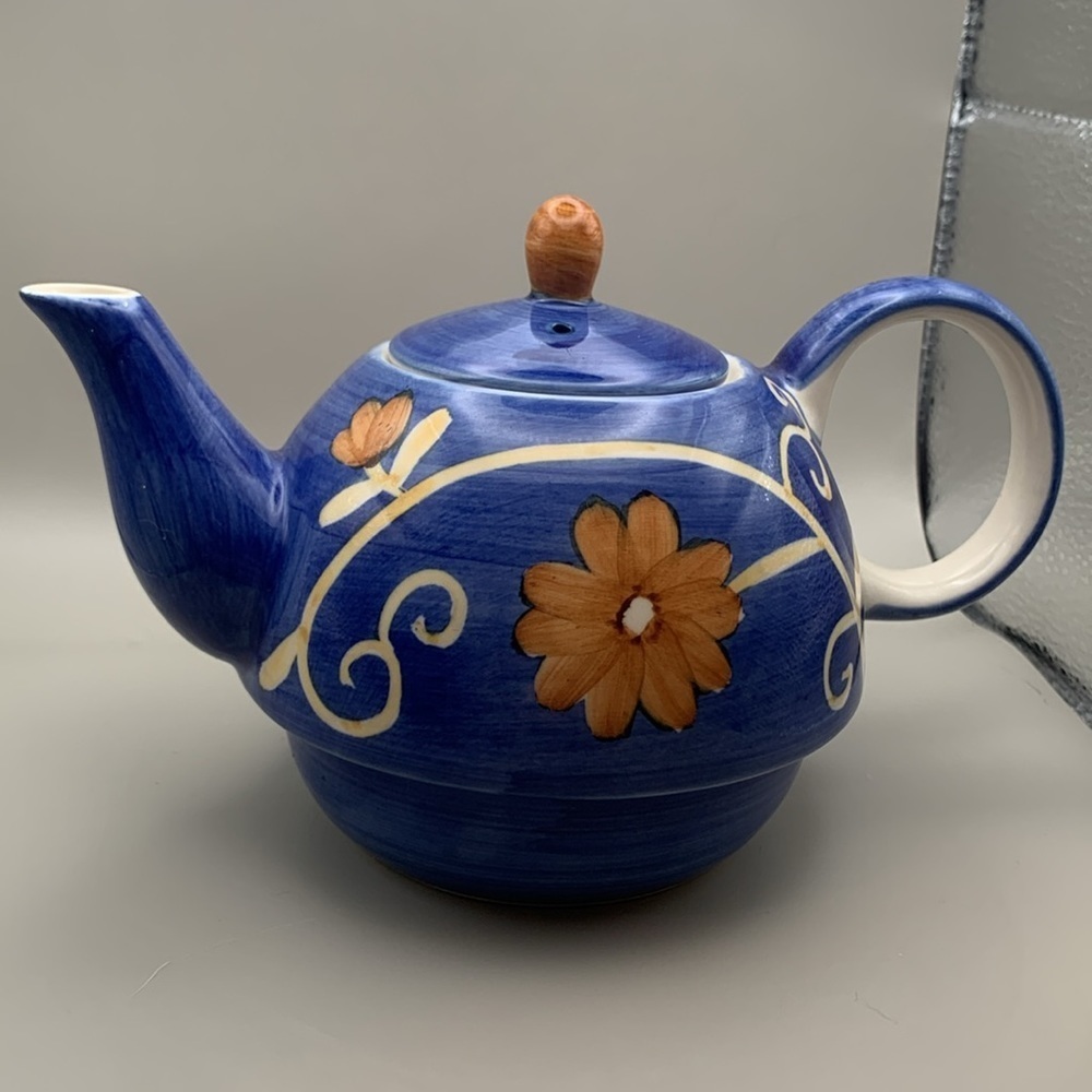 Blue floral Tea pot ceramic Herman Dodge & Son,excellent condition.‎ - Picture 4 of 10